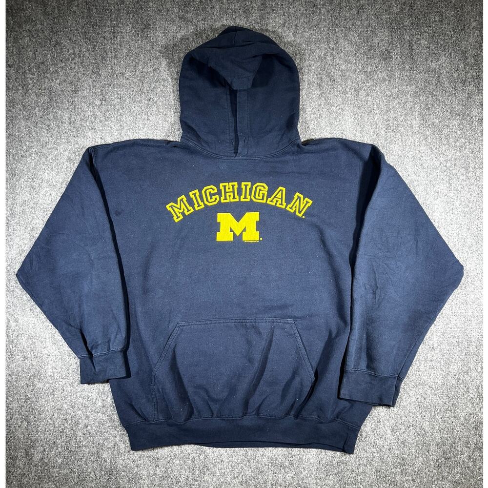 Y2K Michigan Wolverines Hoodie Lee Sport Navy XL Sweatshirt